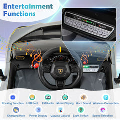 12V Kids Ride on Car 4WD Lamborghini Licensed with 3 Speeds and Music