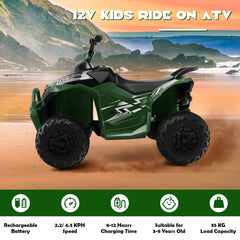 12V Kids Ride on ATV with 2 Speeds and LED Lights
