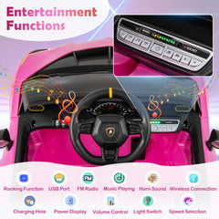 12V Kids Ride on Car 4WD Lamborghini Licensed with 3 Speeds and Music