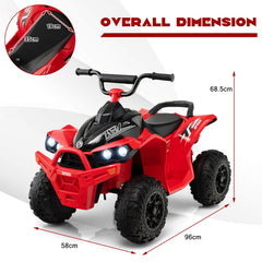 12V Kids Ride on ATV with 2 Speeds and LED Lights