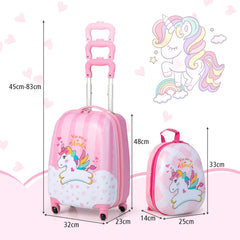 2 Piece Lightweight Child'S Luggage Set with Wheels