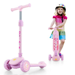 Kick Scooter with Extra Wide Deck and LED Lighted PU Wheels
