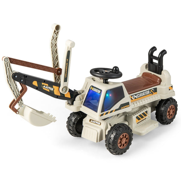 Kids Electric Ride on Digger 6V Battery Powered Construction Toy Car Excavator