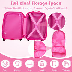 2 Pieces Kids Luggage Set with Carry-On Suitcase and Backpack-Owl