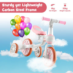 4-In-1 Multifunctional Kids Training Balance Trike Wih Adjustable Push Handle