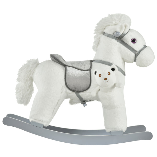 Kids Plush Ride-On Rocking Horse Rocker Plush Toy W/ Sounds for 18-36 Months