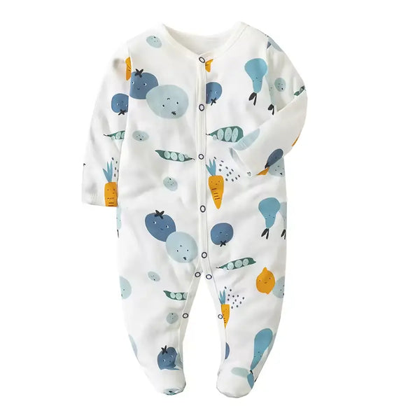 100% Cotton Baby Romper – Floral Long-Sleeve Jumpsuit for Newborns