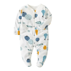 100% Cotton Baby Romper – Floral Long-Sleeve Jumpsuit for Newborns