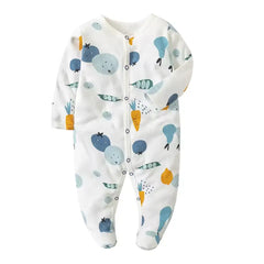 100% Cotton Baby Romper – Floral Long-Sleeve Jumpsuit for Newborns