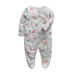 100% Cotton Baby Romper – Floral Long-Sleeve Jumpsuit for Newborns