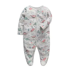 100% Cotton Baby Romper – Floral Long-Sleeve Jumpsuit for Newborns