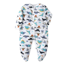 100% Cotton Baby Romper – Floral Long-Sleeve Jumpsuit for Newborns