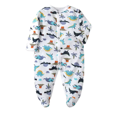 100% Cotton Baby Romper – Floral Long-Sleeve Jumpsuit for Newborns