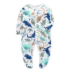 100% Cotton Baby Romper – Floral Long-Sleeve Jumpsuit for Newborns