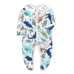 100% Cotton Baby Romper – Floral Long-Sleeve Jumpsuit for Newborns