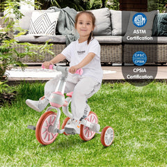 4-In-1 Multifunctional Kids Training Balance Trike Wih Adjustable Push Handle
