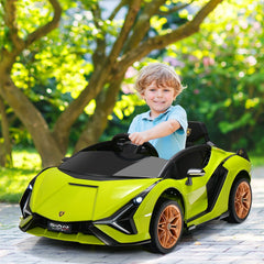 12V Kids Electric Car with Remote Control and Scissor Doors - Black/Pink/Green/Red/Purple/White