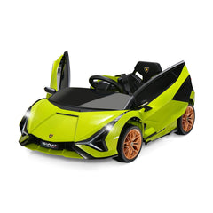 12V Kids Electric Car with Remote Control and Scissor Doors - Black/Pink/Green/Red/Purple/White