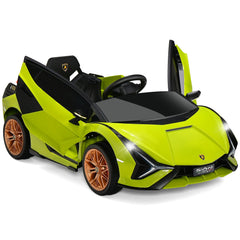12V Kids Electric Car with Remote Control and Scissor Doors - Black/Pink/Green/Red/Purple/White
