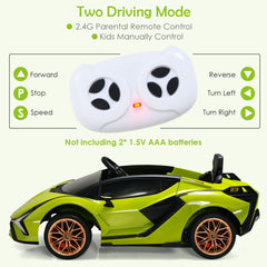 12V Kids Electric Car with Remote Control and Scissor Doors - Black/Pink/Green/Red/Purple/White