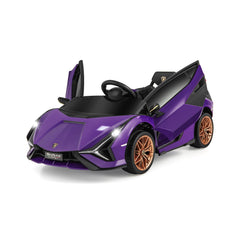 12V Kids Electric Car with Remote Control and Scissor Doors - Black/Pink/Green/Red/Purple/White