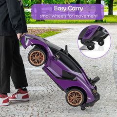 12V Kids Electric Car with Remote Control and Scissor Doors - Black/Pink/Green/Red/Purple/White