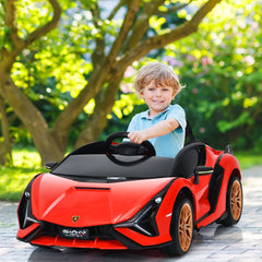 12V Kids Electric Car with Remote Control and Scissor Doors - Black/Pink/Green/Red/Purple/White
