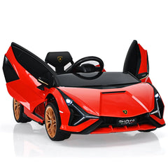 12V Kids Electric Car with Remote Control and Scissor Doors - Black/Pink/Green/Red/Purple/White