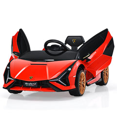 12V Kids Electric Car with Remote Control and Scissor Doors - Black/Pink/Green/Red/Purple/White