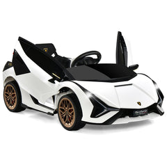 12V Kids Electric Car with Remote Control and Scissor Doors - Black/Pink/Green/Red/Purple/White