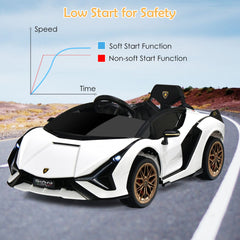 12V Kids Electric Car with Remote Control and Scissor Doors - Black/Pink/Green/Red/Purple/White