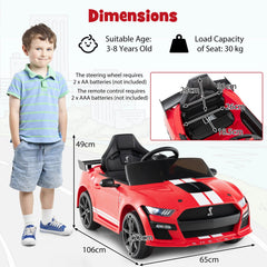 12V Kids Electric Car Ford Mustang Shelby GT500 with Remote - Black/Blue/Pink/Red