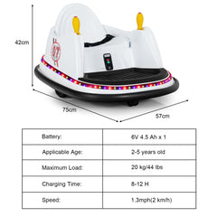 Kids Ride-On Bumper Car with Colorful Flashing Lights and Music