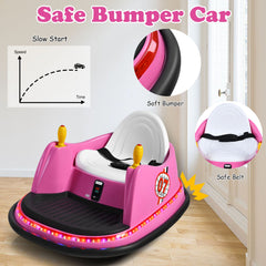 Kids Ride-On Bumper Car with Colorful Flashing Lights and Music