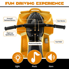 12V Kids Ride on ATV with 2 Speeds and LED Lights