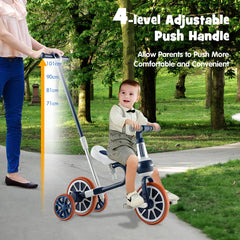 4-In-1 Multifunctional Kids Training Balance Trike Wih Adjustable Push Handle