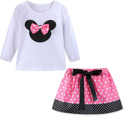 Girls Outfits Cute Cartoon Polka Dots Summer Holiday Clothes Sets