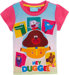Girls Short Pyjamas Kids Infants Pink Shortie Pjs Set Nightwear Shorts + Short Sleeve Tee