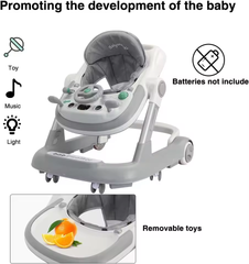 2 in 1 Baby Walker with Feeding & Music Tray