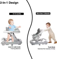 2 in 1 Baby Walker with Feeding & Music Tray