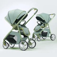 2-in-1 Portable Baby Pram Stroller Pushchair with High Landscape Basket