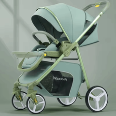 2-in-1 Portable Baby Pram Stroller Pushchair with High Landscape Basket