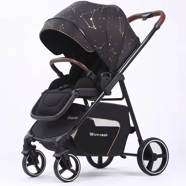 2-in-1 Portable Baby Stroller with High Landscape Basket