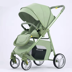 2-in-1 Portable Baby Pram Stroller Pushchair with High Landscape Basket