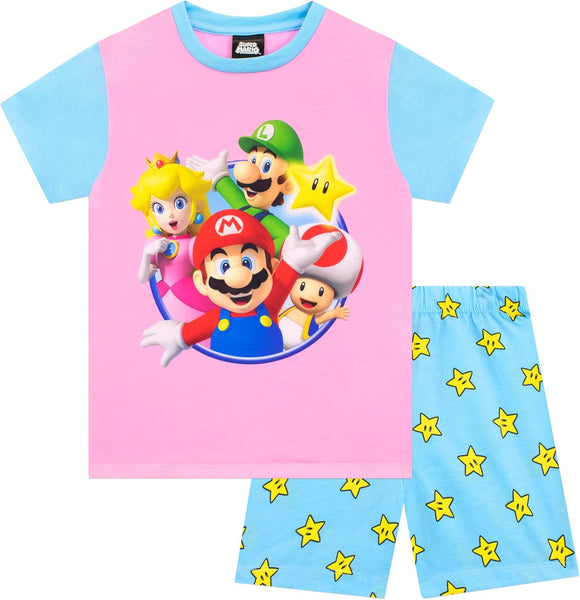 Girls Gaming Pyjamas Short Sleeve Nightwear for Kids