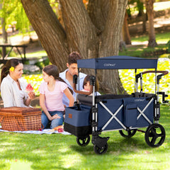 Push Pull Stroller Wagon with Adjustable Handle Bar