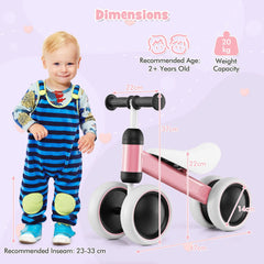 No Pedal Baby 4 Wheels Balance Bike with Non-Slip Handlerbar