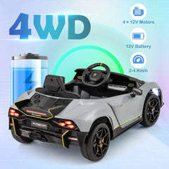 12V Kids Ride on Car 4WD Lamborghini Licensed with 3 Speeds and Music