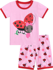 Girls Pyjamas Set Short Sleeve Unicorn Cotton Pjs Kids Sleepwear Toddler Tops T Shirts & Pants Summer Nightwear Age 1-7 Years