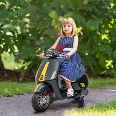Vespa Licensed 12V Ride on Motorcycle W/ Music, Headlight, FM Radio